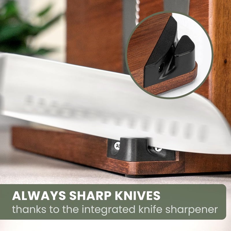 WALDWERK Extra Large Magnetic Knife Holder (16”) - Acacia Wood Knife Block Without Knives - Knife Holder - Magnetic Knife Block - Knife Storage - Knife Magnet Organizer for Countertop - Image 3